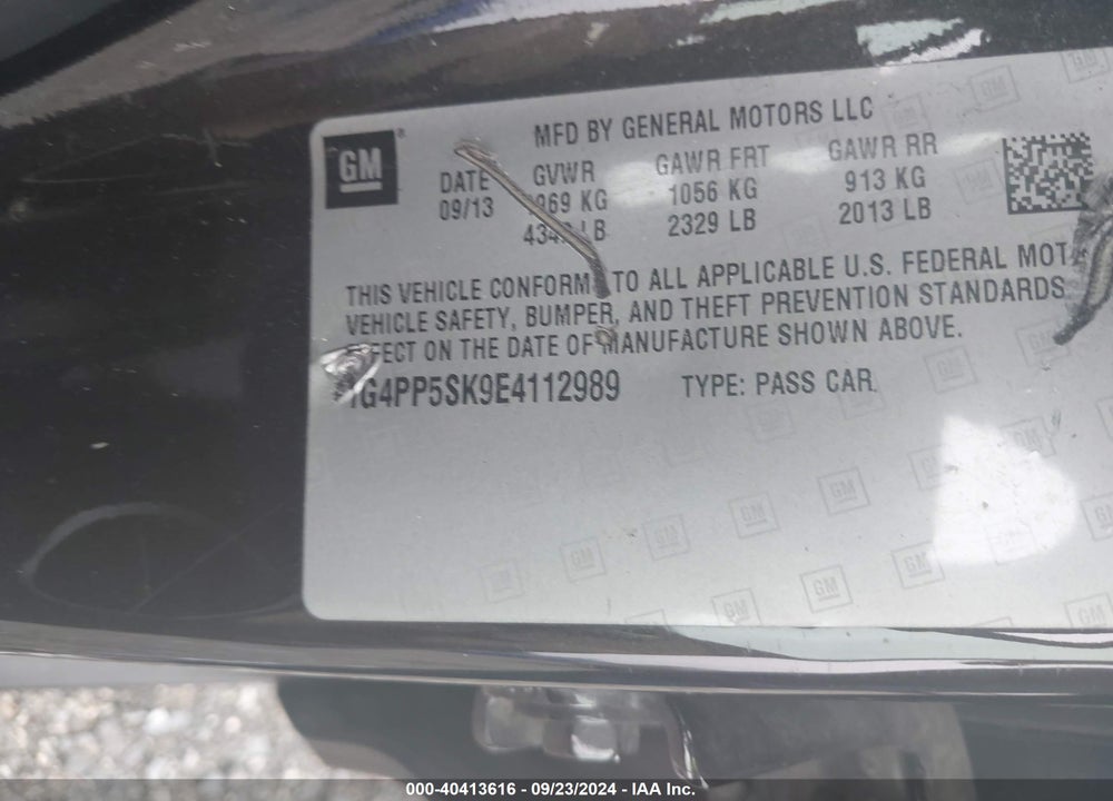 2014 BUICK VERANO VIN: 1G4PP5SK9E4112989