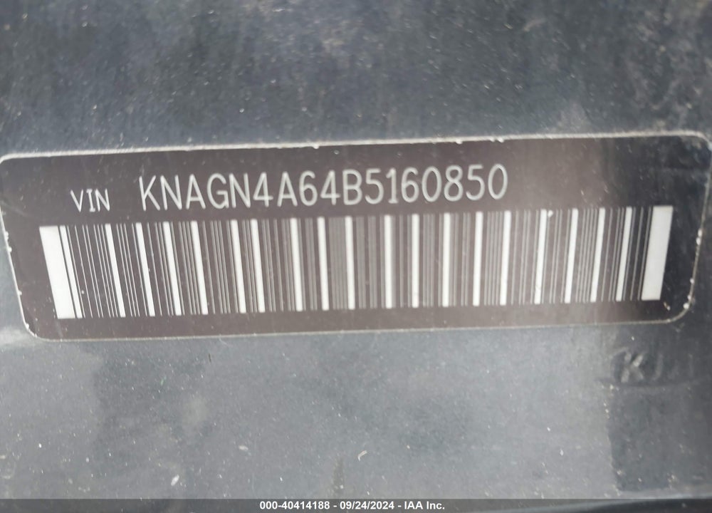 2011 KIA OPTIMA EX TURBO VIN: KNAGN4A64B5160850