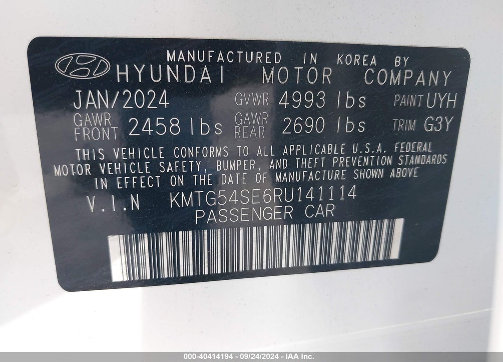 2024 GENESIS G70 3.3T AWD SPORT ADVANCED VIN: KMTG54SE6RU141114