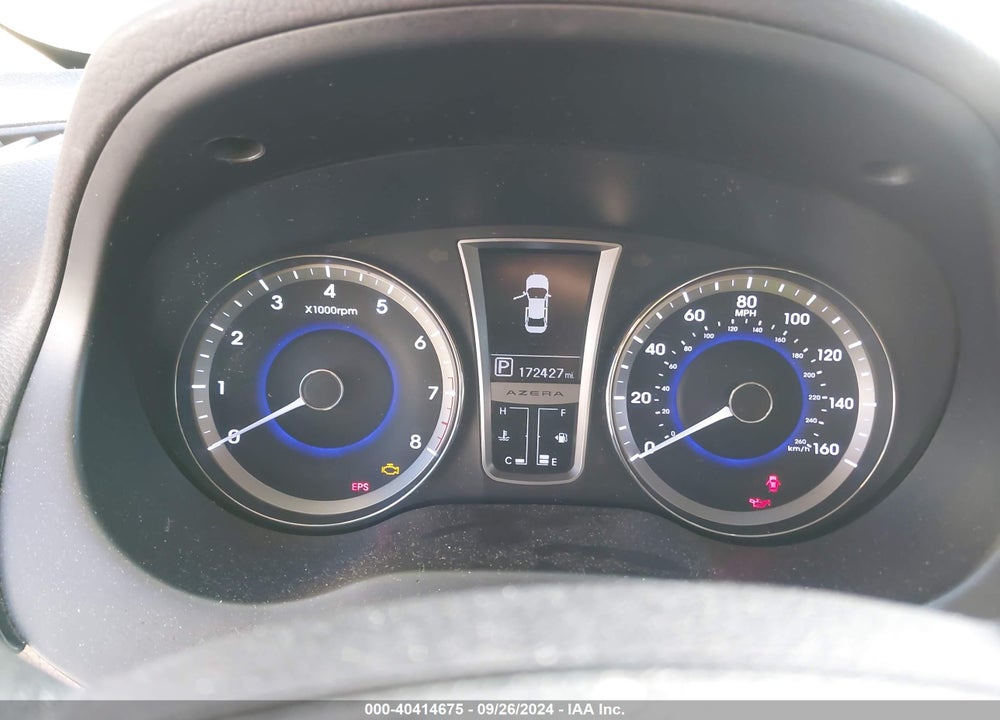 2012 HYUNDAI AZERA VIN: KMHFH4JG4CA193494