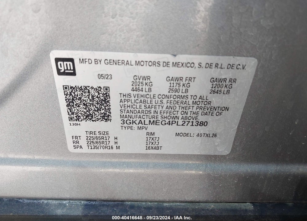 2023 GMC TERRAIN FWD SLE VIN: 3GKALMEG4PL271380