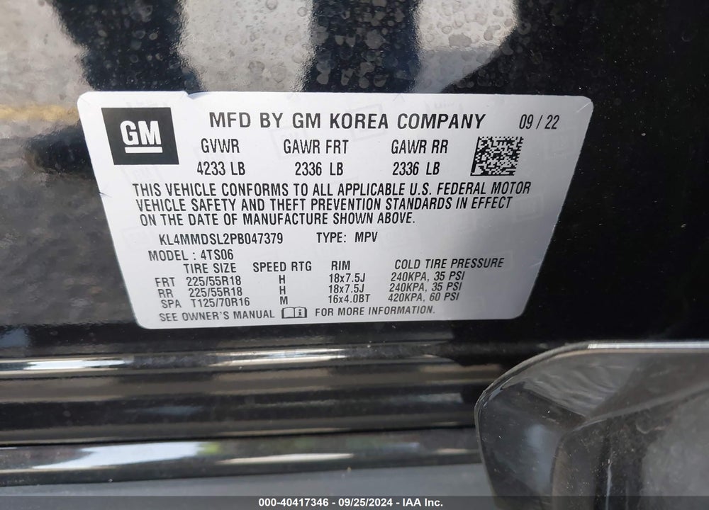 2023 BUICK ENCORE GX SELECT FWD VIN: KL4MMDSL2PB047379