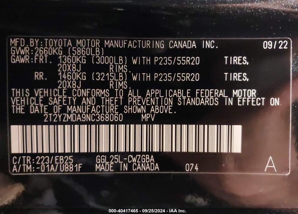 2022 LEXUS RX 350 F SPORT HANDLING VIN: 2T2YZMDA9NC368060