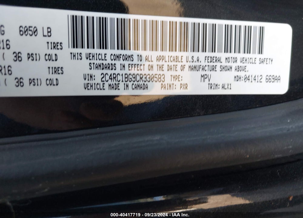 2012 CHRYSLER TOWN & COUNTRY TOURING VIN: 2C4RC1BG9CR330583