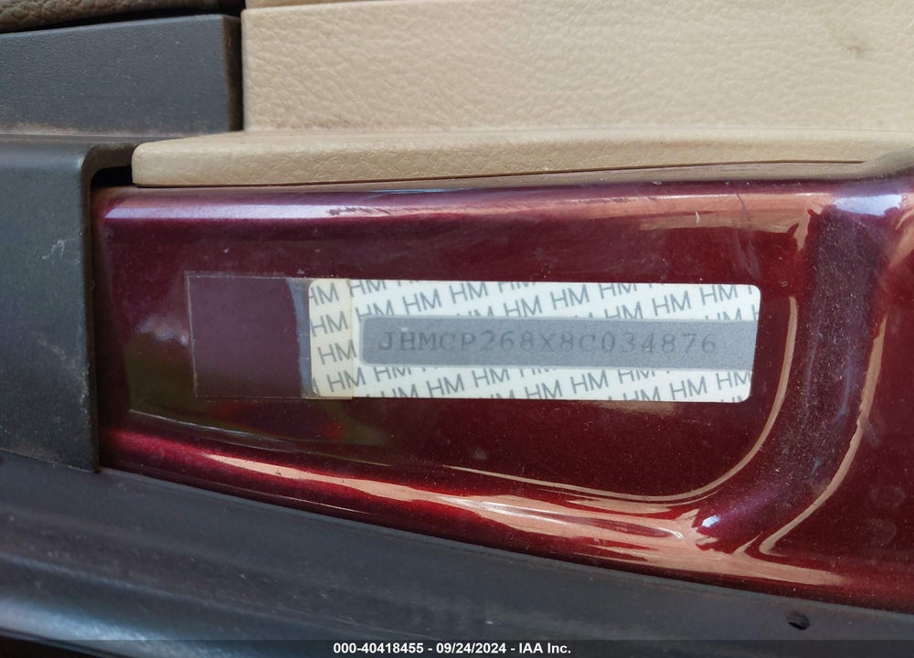 2008 HONDA ACCORD 2.4 EX-L VIN: JHMCP268X8C034876