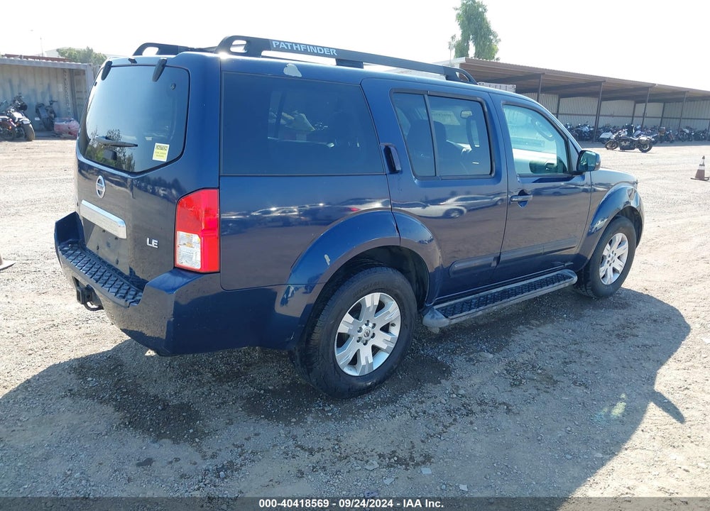 2007 NISSAN PATHFINDER LE VIN: 5N1AR18U77C601790