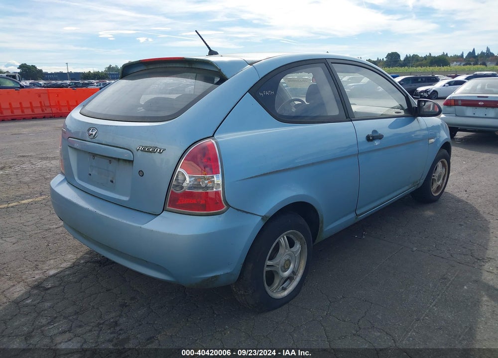 2008 HYUNDAI ACCENT GS VIN: KMHCM36C38U063419