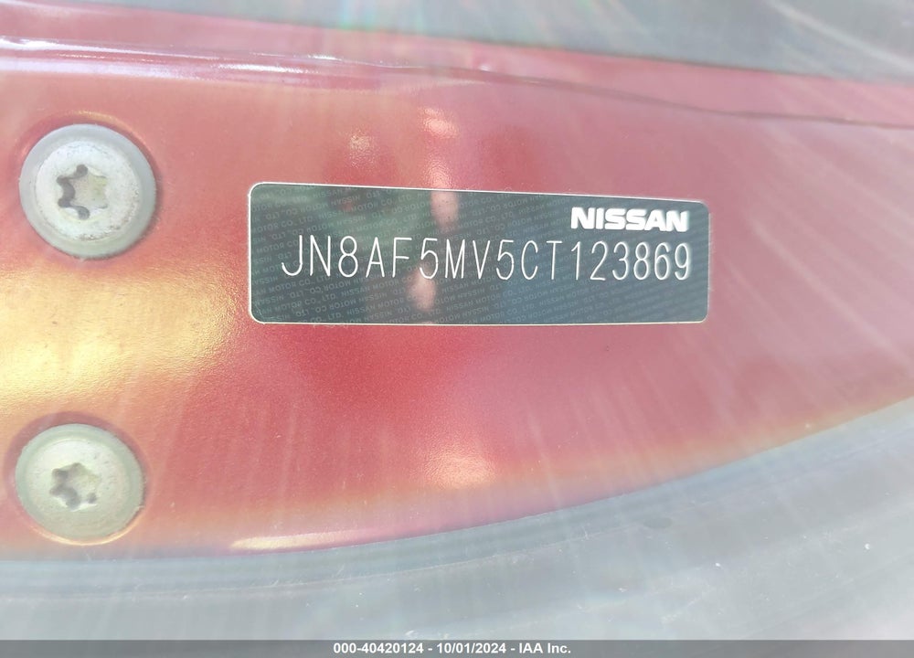 2012 NISSAN JUKE SL VIN: JN8AF5MV5CT123869