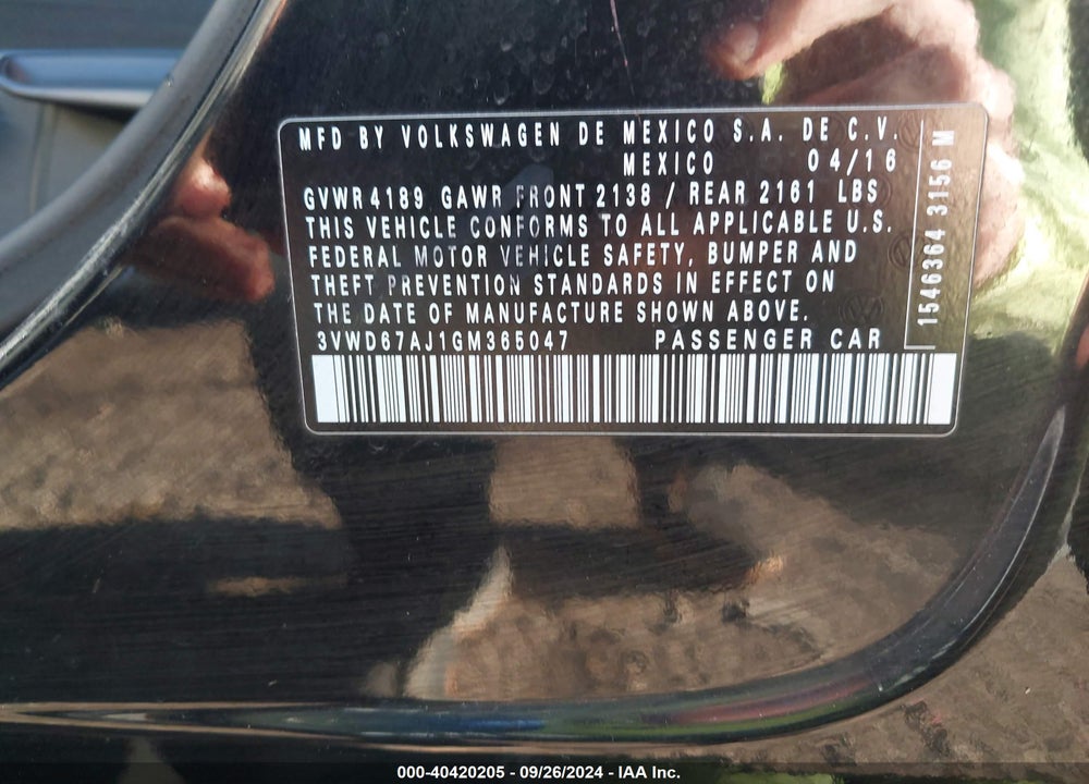 2016 VOLKSWAGEN JETTA 1.4T SE VIN: 3VWD67AJ1GM365047
