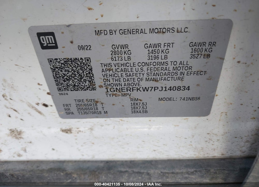 2023 CHEVROLET TRAVERSE FWD LS VIN: 1GNERFKW7PJ140834