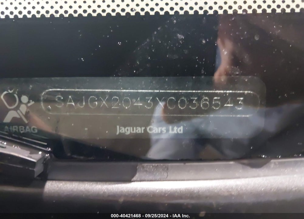 1999 JAGUAR XK8 VIN: SAJGX2043XC036543