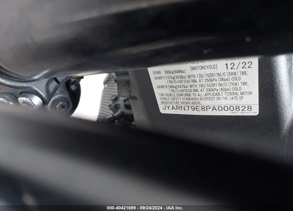 2023 YAMAHA MTN1000 VIN: JYARN79E8PA000828