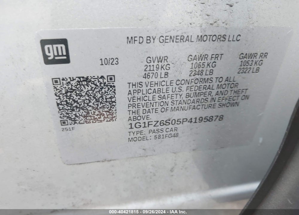 2023 CHEVROLET BOLT EUV FWD PREMIER VIN: 1G1FZ6S05P4195878