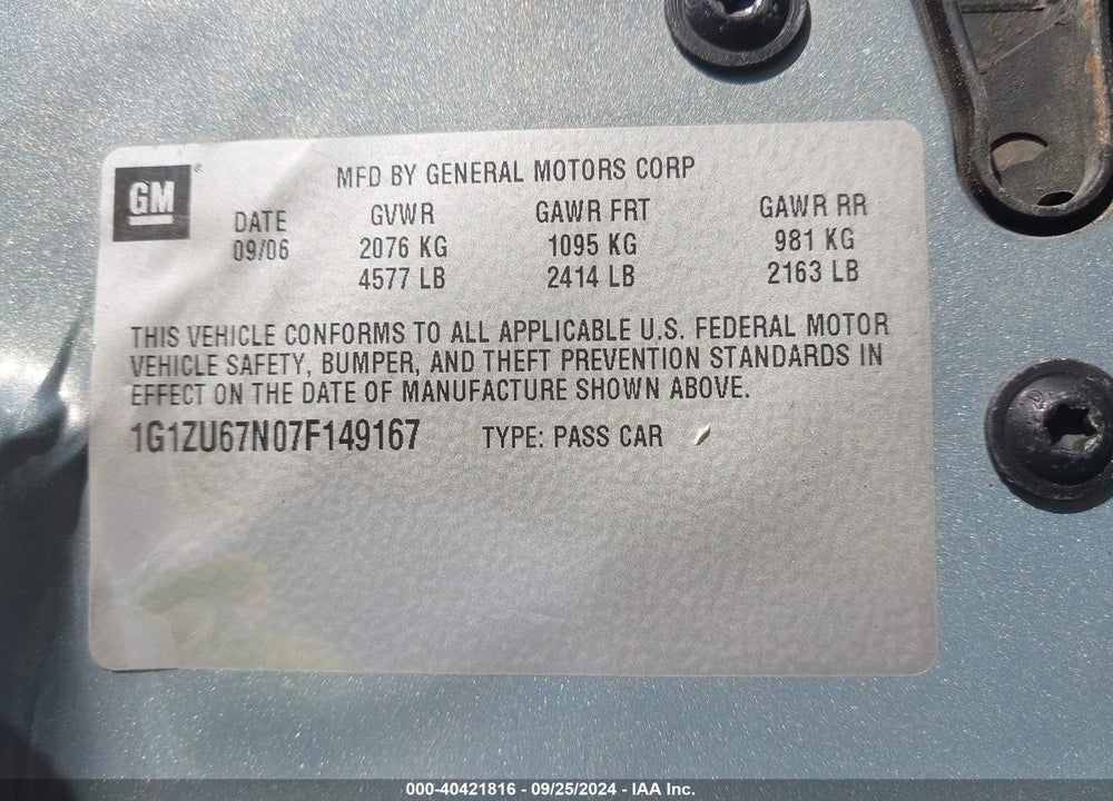 2007 CHEVROLET MALIBU MAXX LTZ VIN: 1G1ZU67N07F149167