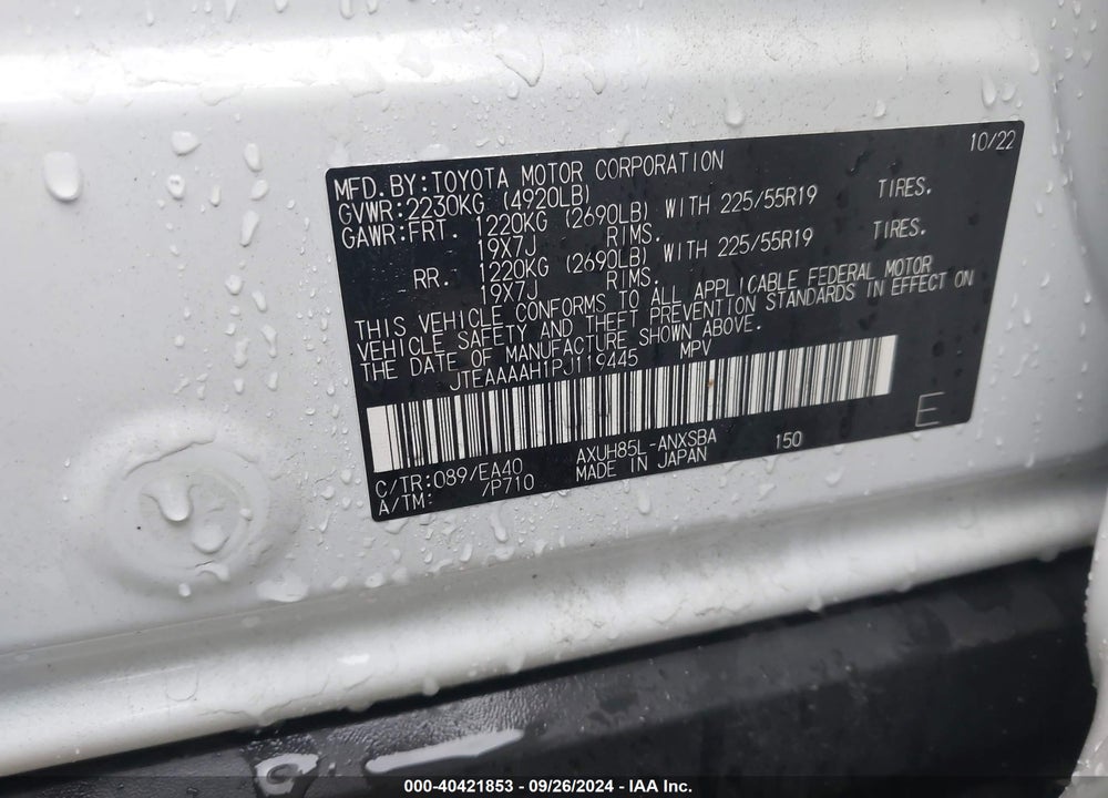 2023 TOYOTA VENZA LIMITED VIN: JTEAAAAH1PJ119445