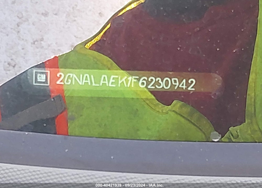 2015 CHEVROLET EQUINOX LS VIN: 2GNALAEK1F6230942