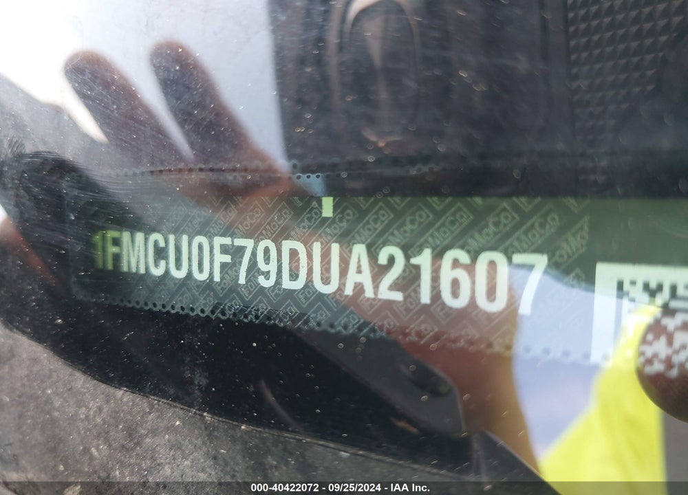 2013 FORD ESCAPE S VIN: 1FMCU0F79DUA21607
