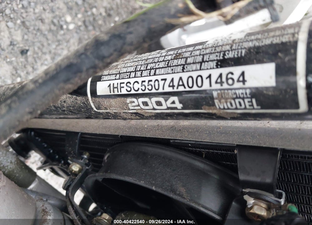 2004 HONDA VTX1300 C VIN: 1HFSC55074A001464