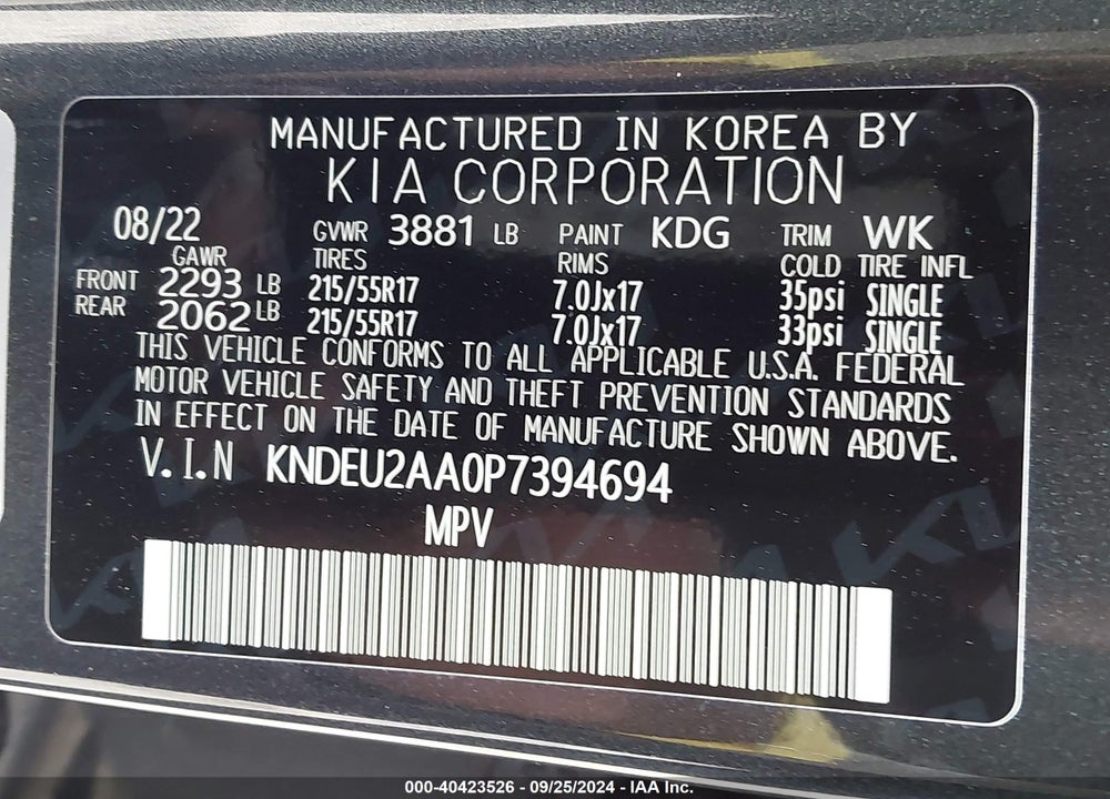 2023 KIA SELTOS S VIN: KNDEU2AA0P7394694