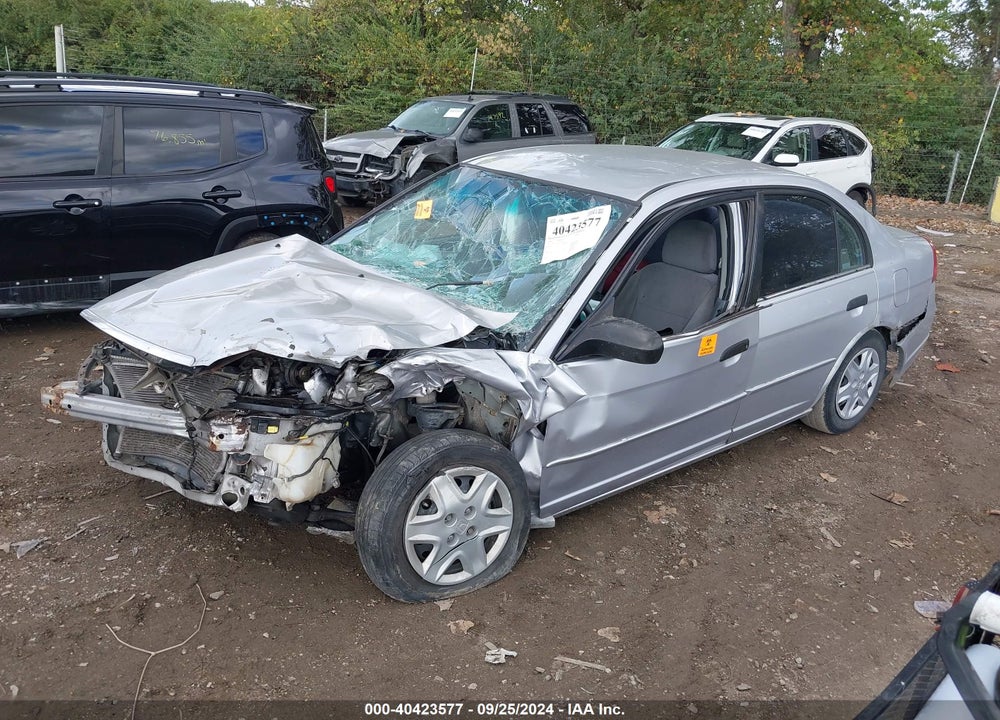 2001 HONDA CIVIC LX VIN: 1HGES16511L052831