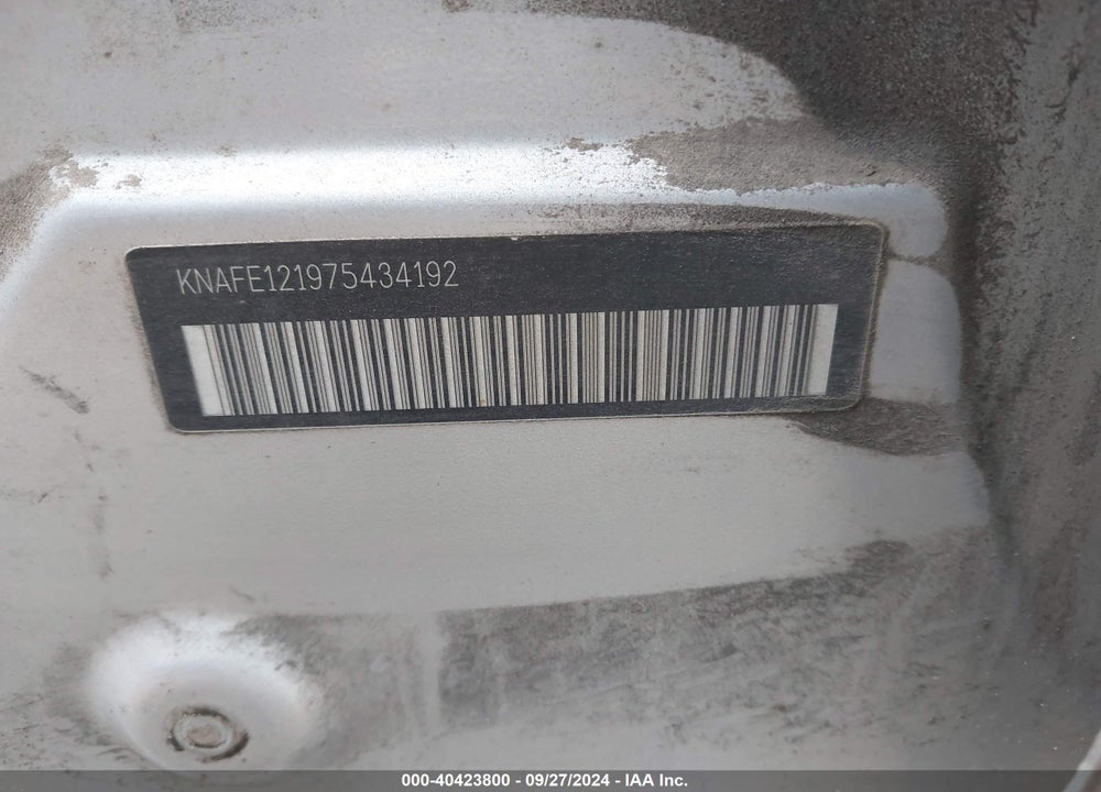 2007 KIA SPECTRA LX VIN: KNAFE121975434192