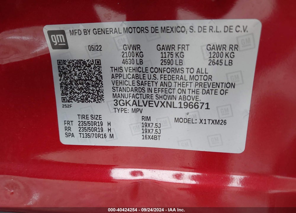 2022 GMC TERRAIN AWD SLT VIN: 3GKALVEVXNL196671