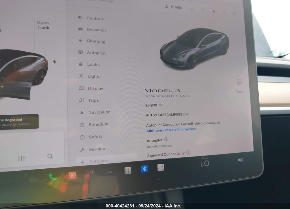 2021 TESLA MODEL 3 STANDARD RANGE PLUS REAR-WHEEL DRIVE VIN: 5YJ3E1EA4MF099502