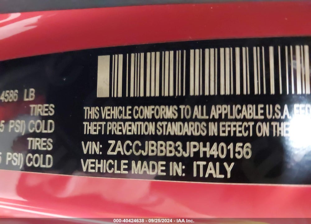 2018 JEEP RENEGADE LATITUDE 4X4 VIN: ZACCJBBB3JPH40156