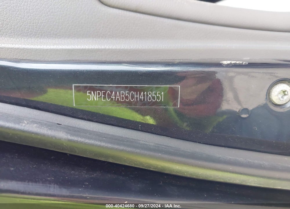 2012 HYUNDAI SONATA SE 2.0T VIN: 5NPEC4AB5CH418551