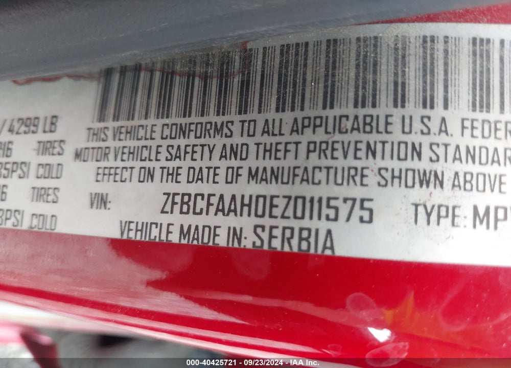2014 FIAT 500L POP VIN: ZFBCFAAH0EZ011575