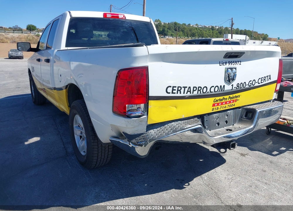 2019 RAM 1500 CLASSIC TRADESMAN QUAD CAB 4X2 6'4 BOX VIN: 1C6RR6FG8KS633445