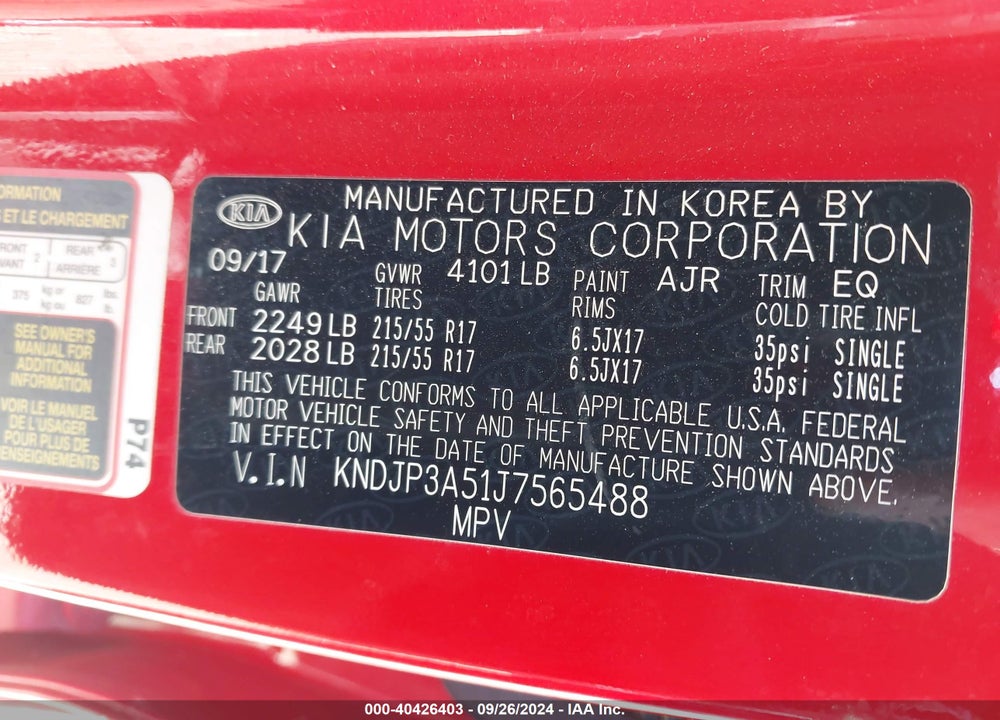 2018 KIA SOUL VIN: KNDJP3A51J7565488