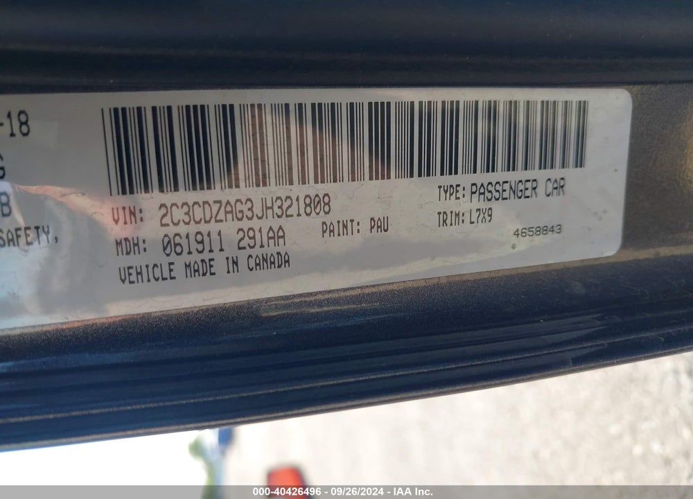 2018 DODGE CHALLENGER SXT VIN: 2C3CDZAG3JH321808
