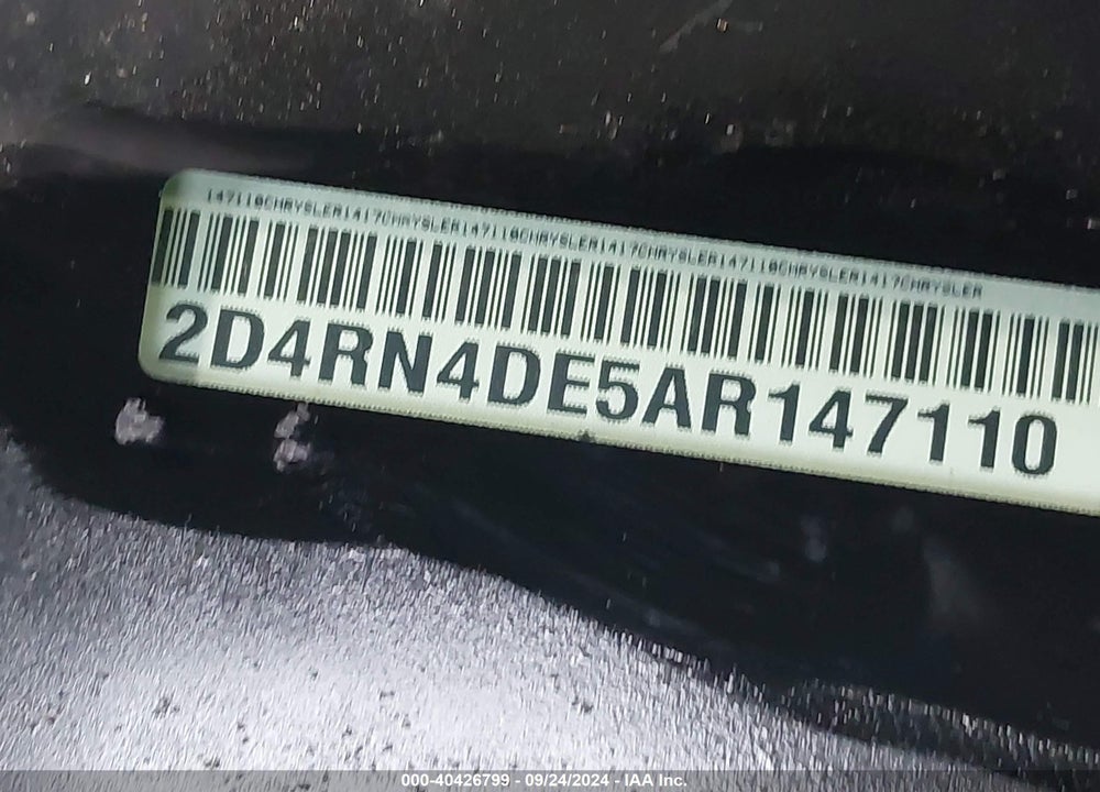 2010 DODGE GRAND CARAVAN SE VIN: 2D4RN4DE5AR147110