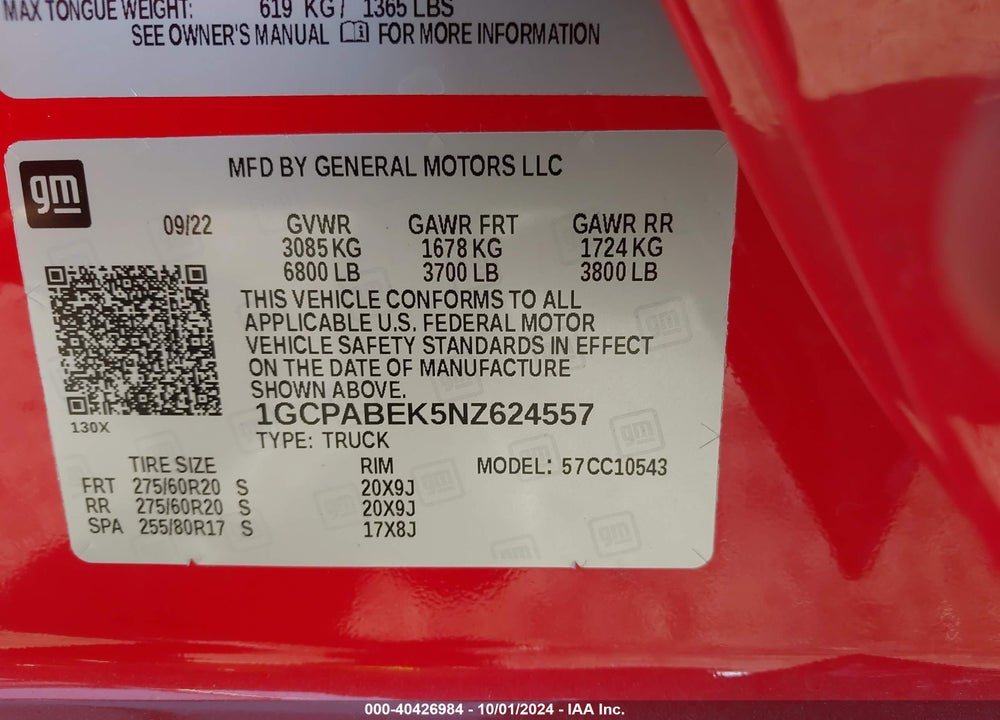 2022 CHEVROLET SILVERADO 1500 2WD SHORT BED CUSTOM VIN: 1GCPABEK5NZ624557