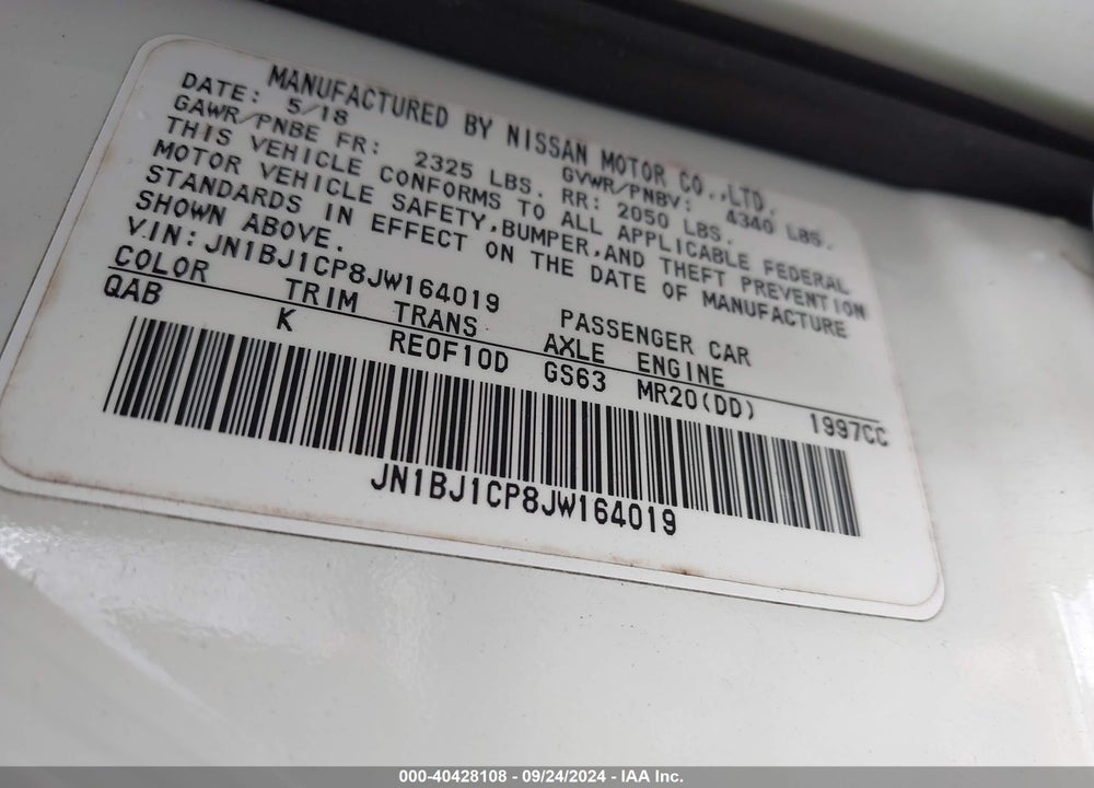 2018 NISSAN ROGUE SPORT SV VIN: JN1BJ1CP8JW164019