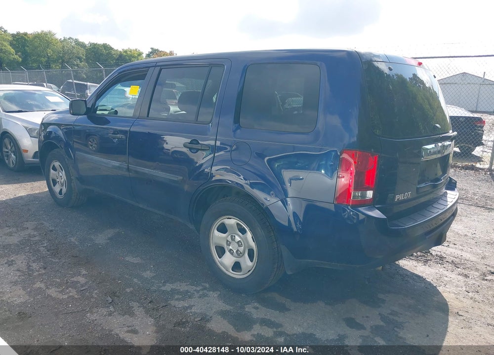 2013 HONDA PILOT LX VIN: 5FNYF3H22DB042816