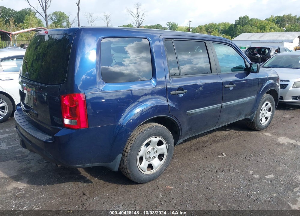 2013 HONDA PILOT LX VIN: 5FNYF3H22DB042816