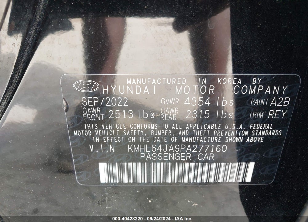 2023 HYUNDAI SONATA SEL VIN: KMHL64JA9PA277160