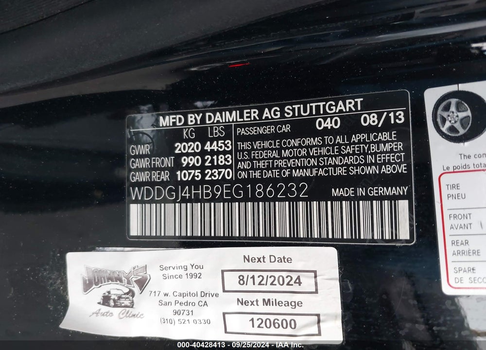 2014 MERCEDES-BENZ C 250 VIN: WDDGJ4HB9EG186232