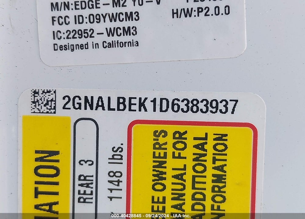 2013 CHEVROLET EQUINOX LS VIN: 2GNALBEK1D6383937