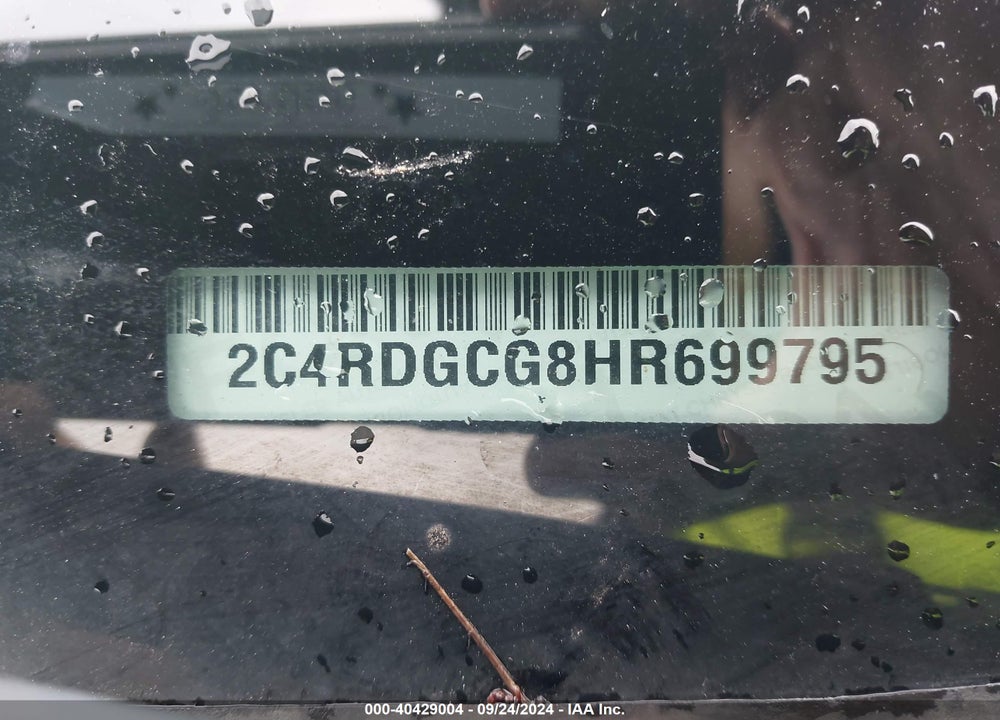 2017 DODGE GRAND CARAVAN SXT VIN: 2C4RDGCG8HR699795