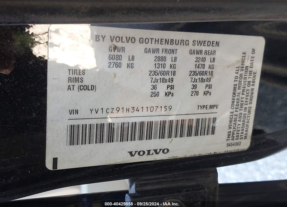 2004 VOLVO XC90 T6 VIN: YV1CZ91H341107159