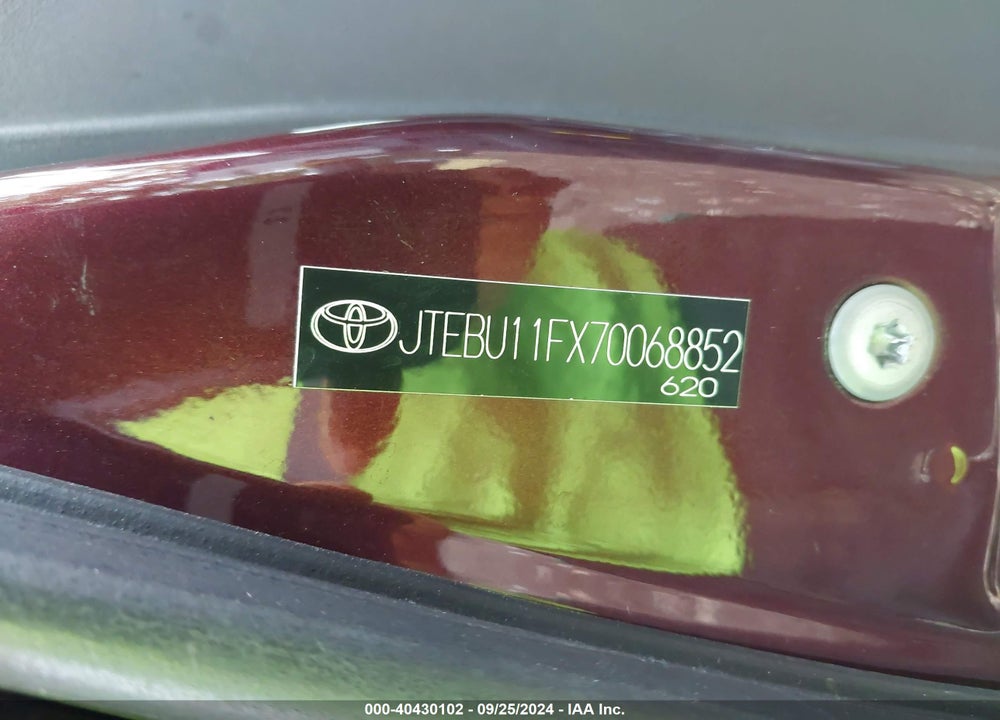 2007 TOYOTA FJ CRUISER VIN: JTEBU11FX70068852