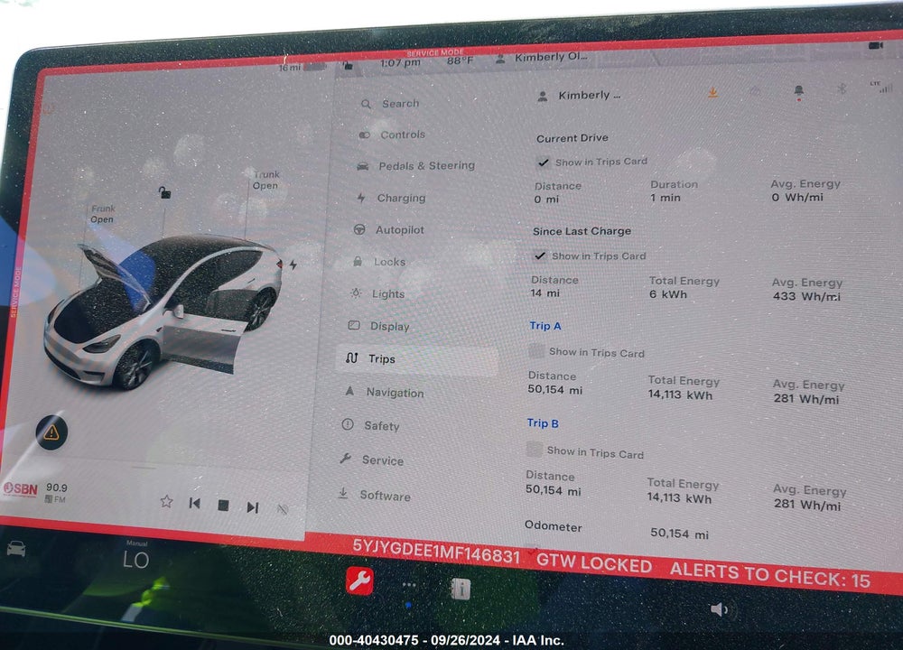 2021 TESLA MODEL Y LONG RANGE DUAL MOTOR ALL-WHEEL DRIVE VIN: 5YJYGDEE1MF146831