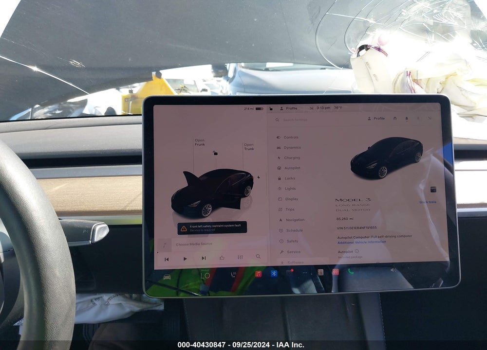 2022 TESLA MODEL 3 VIN: 5YJ3E1EB4NF191655