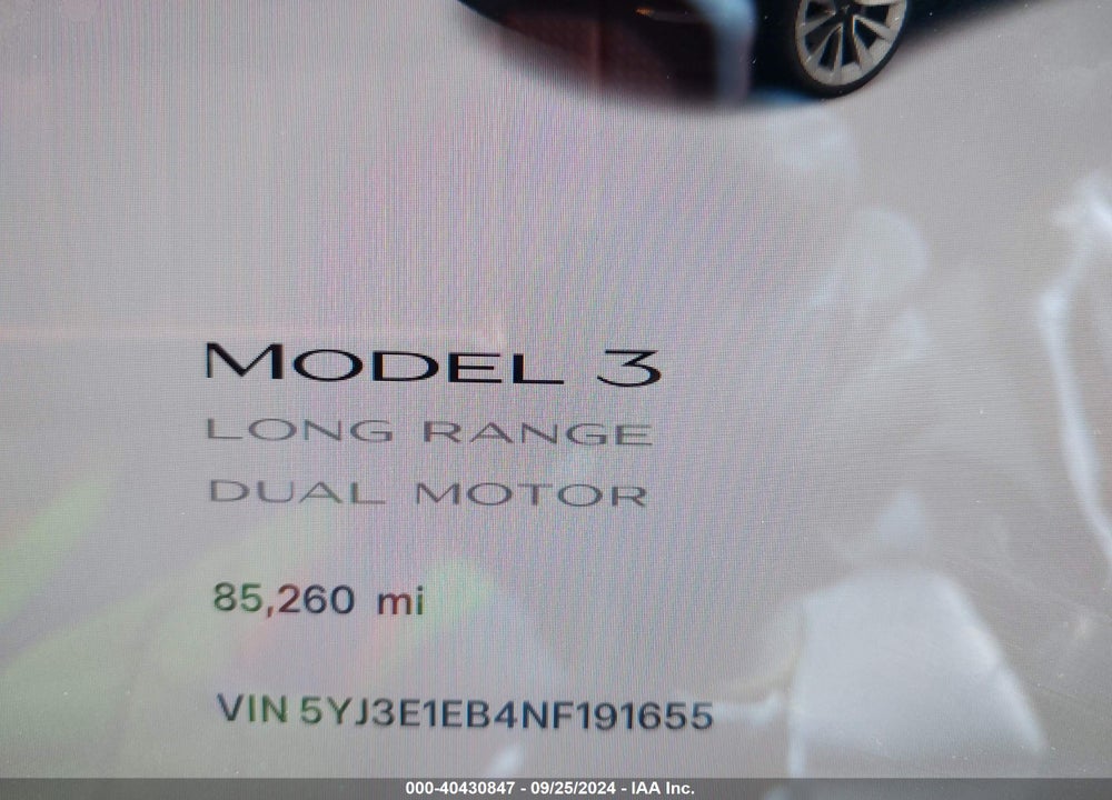 2022 TESLA MODEL 3 VIN: 5YJ3E1EB4NF191655
