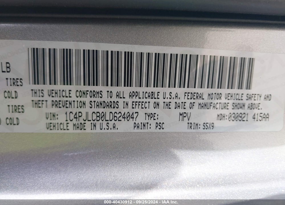 2020 JEEP CHEROKEE LATITUDE FWD VIN: 1C4PJLCB0LD624047