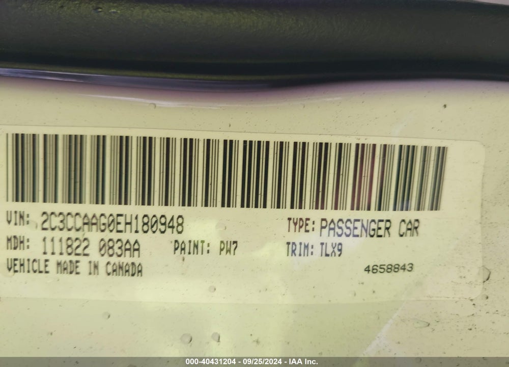 2014 CHRYSLER 300 VIN: 2C3CCAAG0EH180948