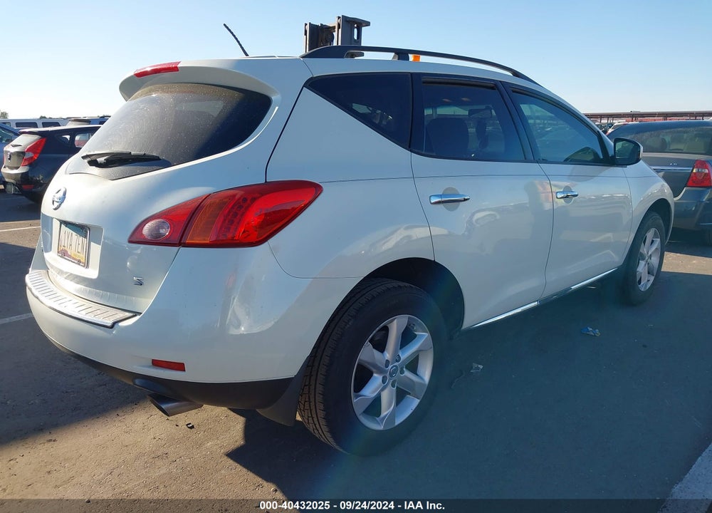 2009 NISSAN MURANO S VIN: JN8AZ18UX9W106672